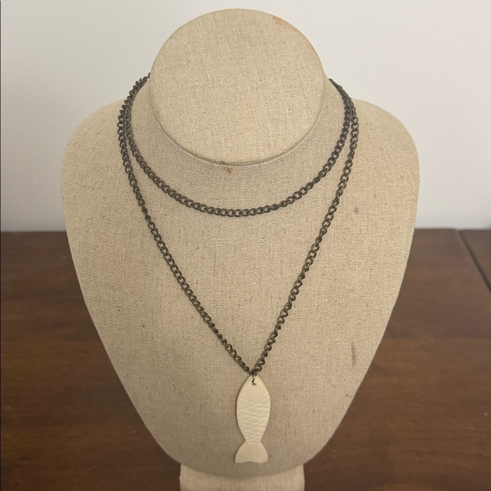 Fish-Shaped Pendant Necklace